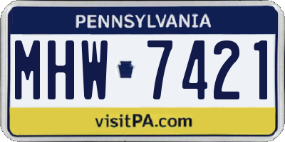 PA license plate MHW7421