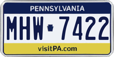 PA license plate MHW7422