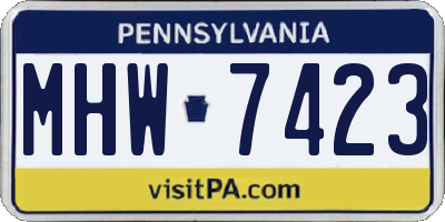 PA license plate MHW7423
