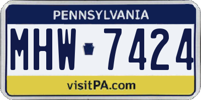 PA license plate MHW7424