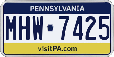 PA license plate MHW7425