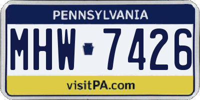 PA license plate MHW7426