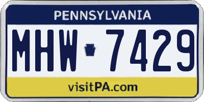 PA license plate MHW7429