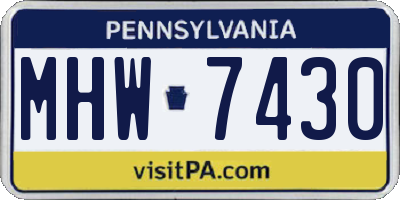 PA license plate MHW7430