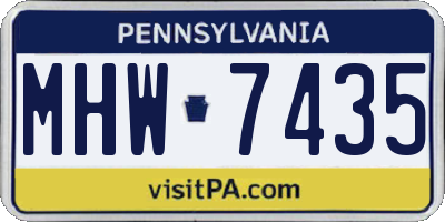 PA license plate MHW7435