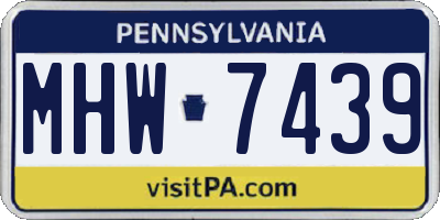 PA license plate MHW7439