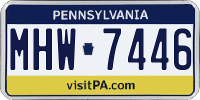 PA license plate MHW7446