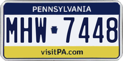 PA license plate MHW7448