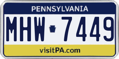 PA license plate MHW7449