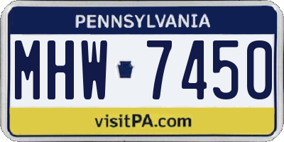 PA license plate MHW7450