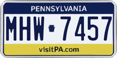 PA license plate MHW7457