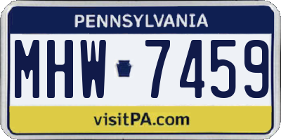 PA license plate MHW7459
