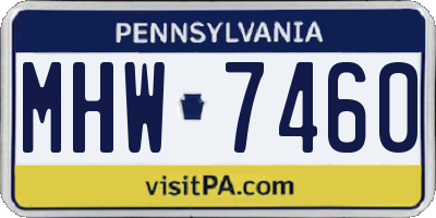 PA license plate MHW7460