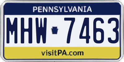 PA license plate MHW7463