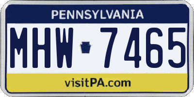 PA license plate MHW7465