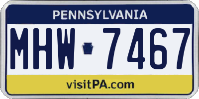 PA license plate MHW7467