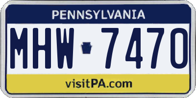 PA license plate MHW7470