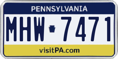 PA license plate MHW7471