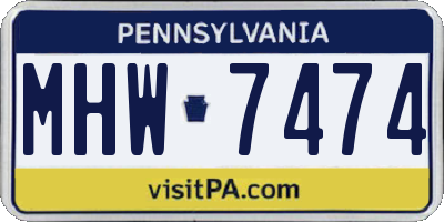 PA license plate MHW7474