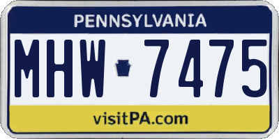PA license plate MHW7475