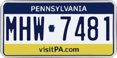 PA license plate MHW7481