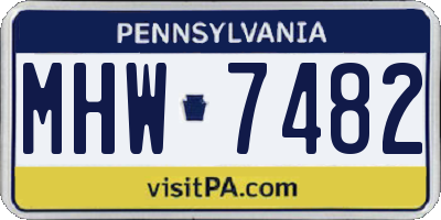 PA license plate MHW7482