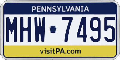 PA license plate MHW7495