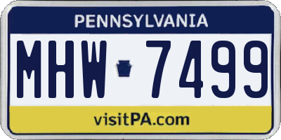 PA license plate MHW7499