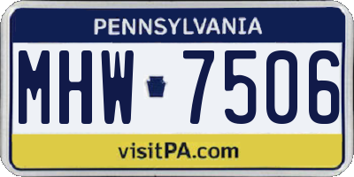 PA license plate MHW7506