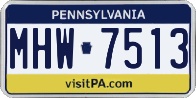PA license plate MHW7513