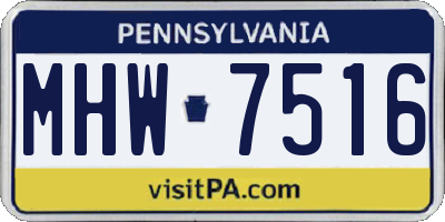 PA license plate MHW7516