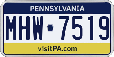 PA license plate MHW7519