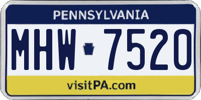 PA license plate MHW7520