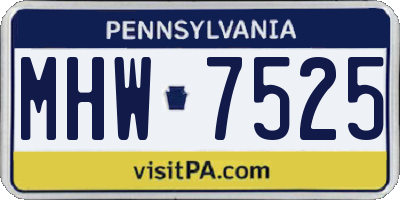 PA license plate MHW7525