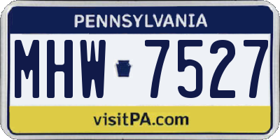 PA license plate MHW7527