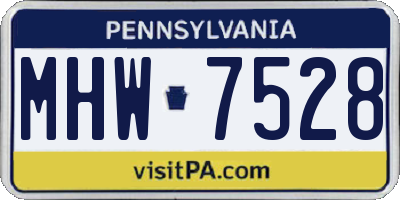 PA license plate MHW7528