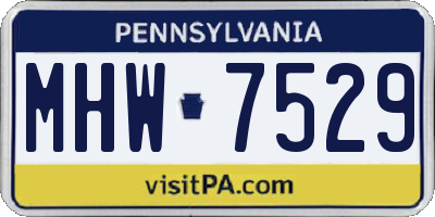 PA license plate MHW7529