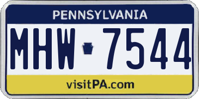 PA license plate MHW7544