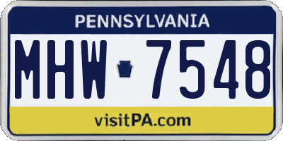 PA license plate MHW7548