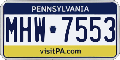 PA license plate MHW7553