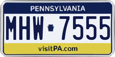 PA license plate MHW7555