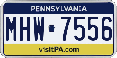 PA license plate MHW7556