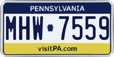 PA license plate MHW7559