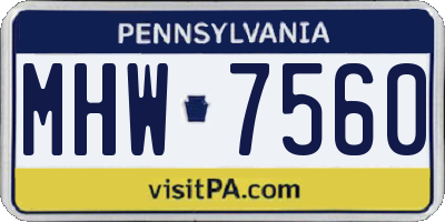 PA license plate MHW7560