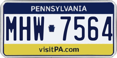 PA license plate MHW7564