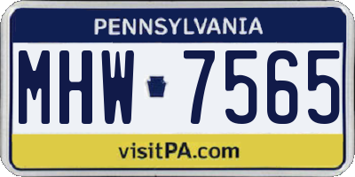 PA license plate MHW7565