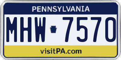PA license plate MHW7570
