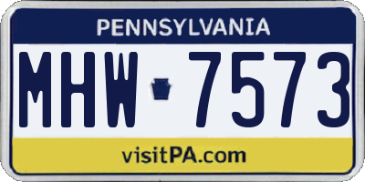PA license plate MHW7573
