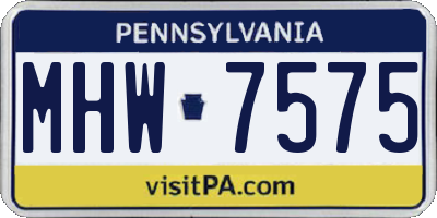 PA license plate MHW7575