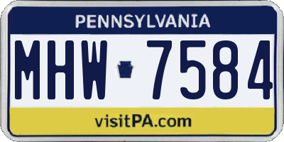 PA license plate MHW7584